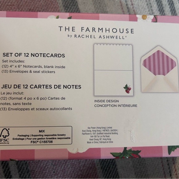 Lovely Pink Strawberry Thank You Card NWT - Picture 2 of 6